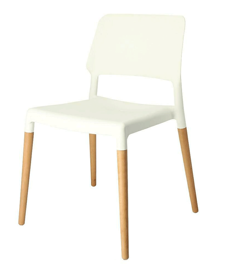 Białe skandynawskie krzesło minimalistyczne H5-E39