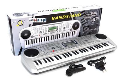 MQ Organy/Keyboard Elektroniczny + Mikrofon + Ekran LCD + Zasilacz 230V