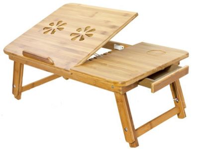 Wielofunkcyjny Drewniany (bambusowy) Stolik Pod Laptopa (max 15