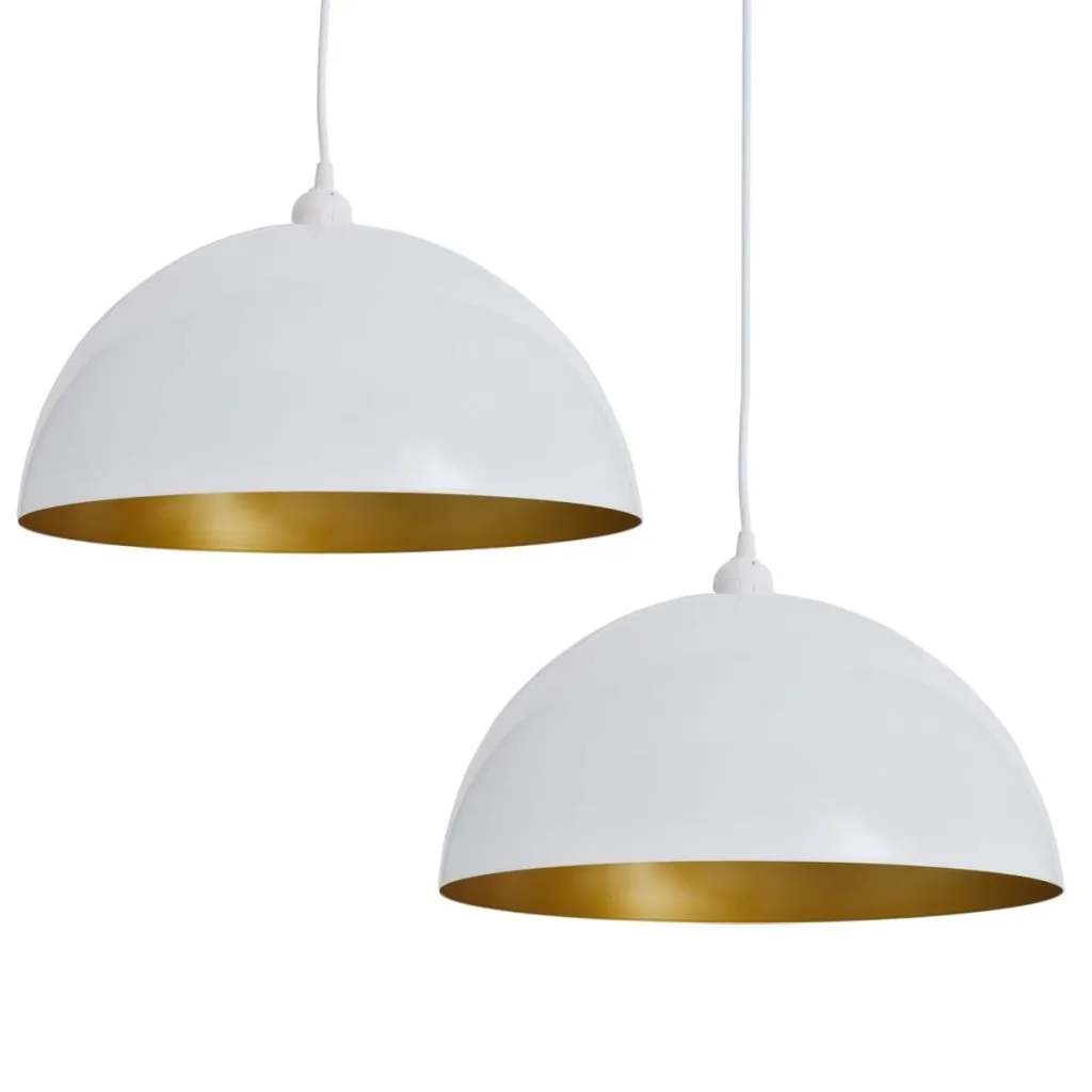Białe regulowane lampy wiszące 2 sztuki - 3X E985 C8-R27