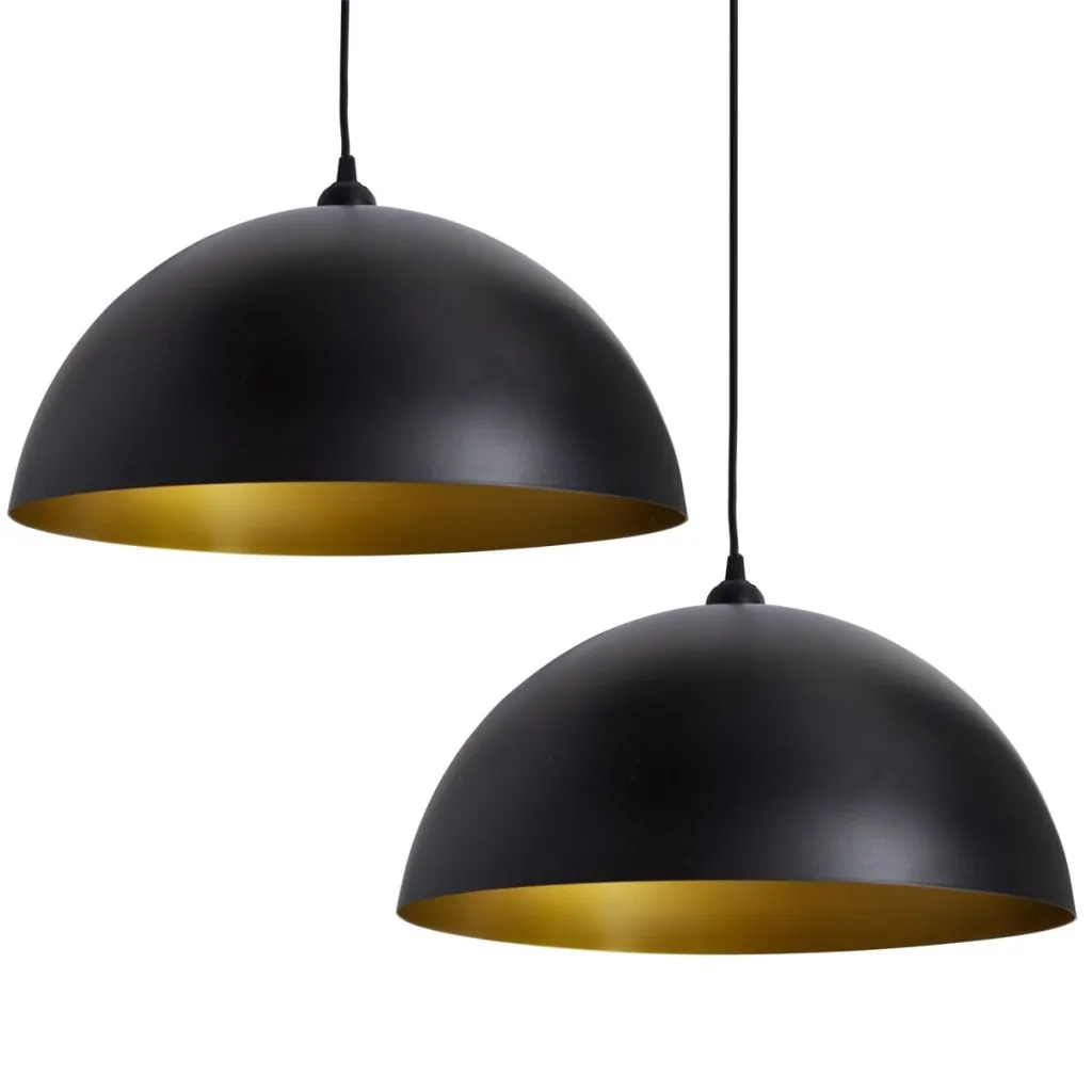 Czarne lampy wiszące z regulacją 2 sztuki - E985 L9-H96