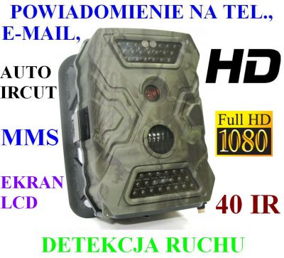 Ltl Acorn Kamera FULL HD Foto-Pułapka) Dz.-Nocna + Zapis + Powiadomienie o Wejściu MMS/E-MAIL + Ekran LCD
