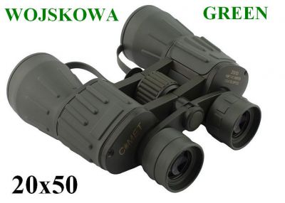 Oryginalna WOJSKOWA Lornetka COMET 20x50 GREEN + Mocowanie Statyw. + Twardy Pokrowiec + Akcesoria.