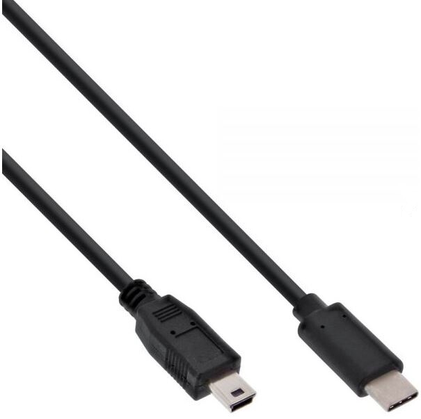 Фото - Кабель InLine Kabel USB 2.0 , wtyczka typu C do wtyczki Mini-B , czarny, 5m (5pin)