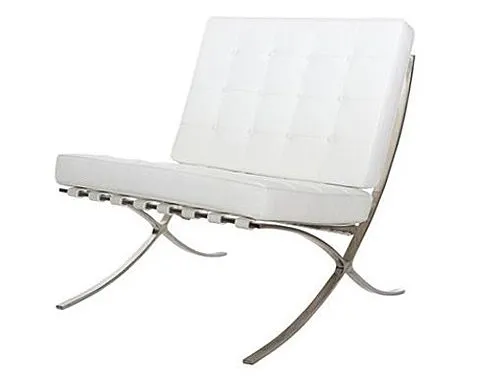 Designerski biały fotel wypoczynkowy P0-N21