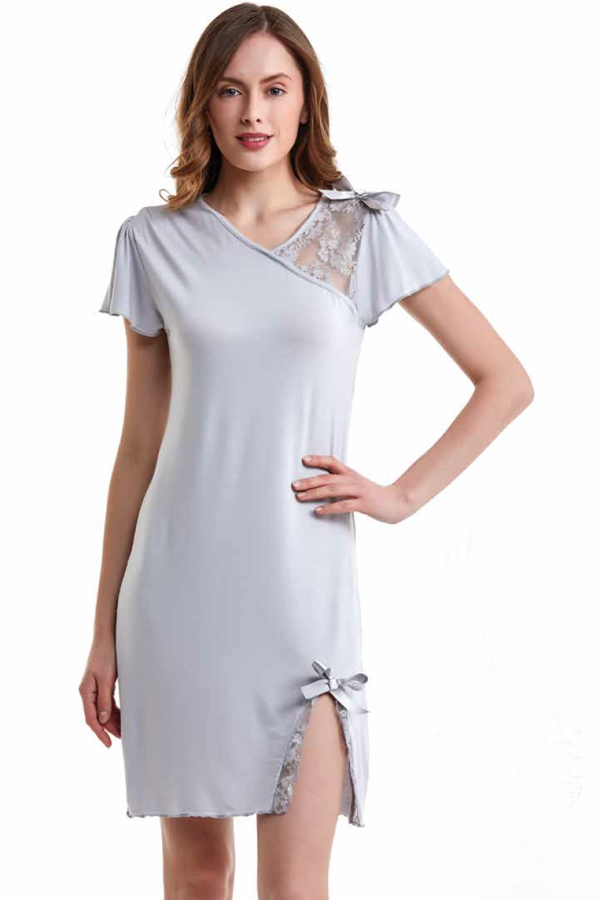 Bambusowa koszula nocna damska ZARA XL Srebrny