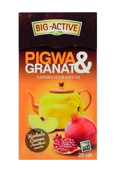 Big-Active Big-Active Pigwa & Granat Herbata czarna z kawałkami owoców 40 g (20 torebek)