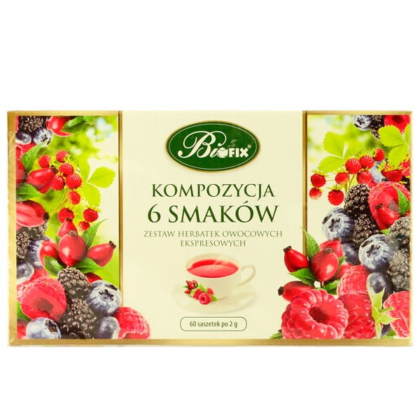 BIOFIX Herbata Biofix kompozycja 6 smaków owocowa BIOFIX.6.SMAKOW.60X2