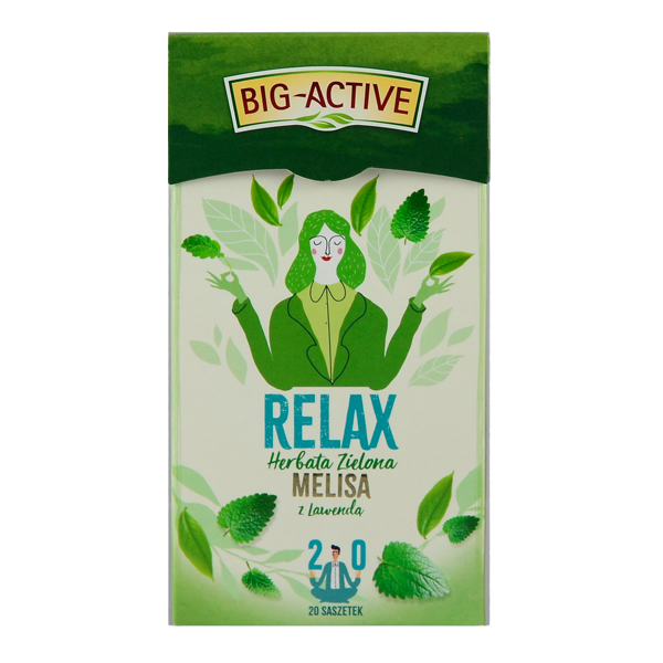 Big-Active Big-Active Relax Herbata zielona melisa z lawendą 30 g (20 x 1,5 g)