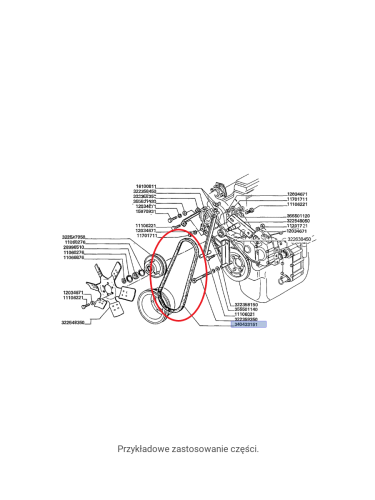 CNH PAS NAPĘDU POMPY HYDRAULICZNEJ LAVERDA 340433151