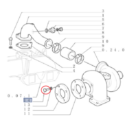 NEW HOLLAND CASE ŚRUBA NEW HOLLAND / CASE 98429887