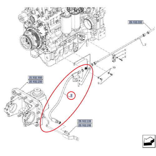 NEW HOLLAND CASE PRZEWÓD HYDRAULICZNY CNH 87647695 - 87358097 - 830mm 87647695