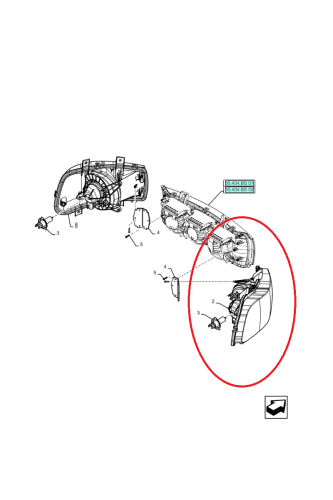 NEW HOLLAND CASE REFLEKTOR PRZEDNI PRAWY CNH 87455672 87455672