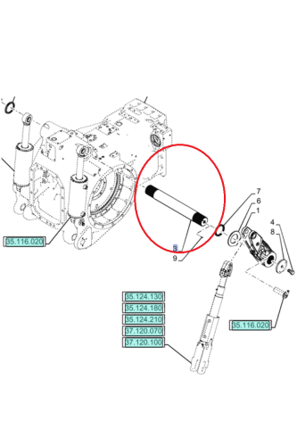 NEW HOLLAND CASE WAŁEK RAMIENIA PODNOŚNIKA CNH 48041578 48041578