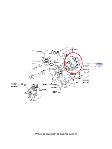 NEW HOLLAND CASE Turbosprężarka CNH 4754423 4754423