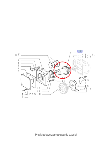 NEW HOLLAND CASE Wałek zębaty pompy hydraulicznej CNH 4724168 4724168