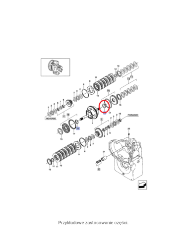 NEW HOLLAND CASE Pierścień kosza skrzyni biegów LM CNH 85806781 85806781
