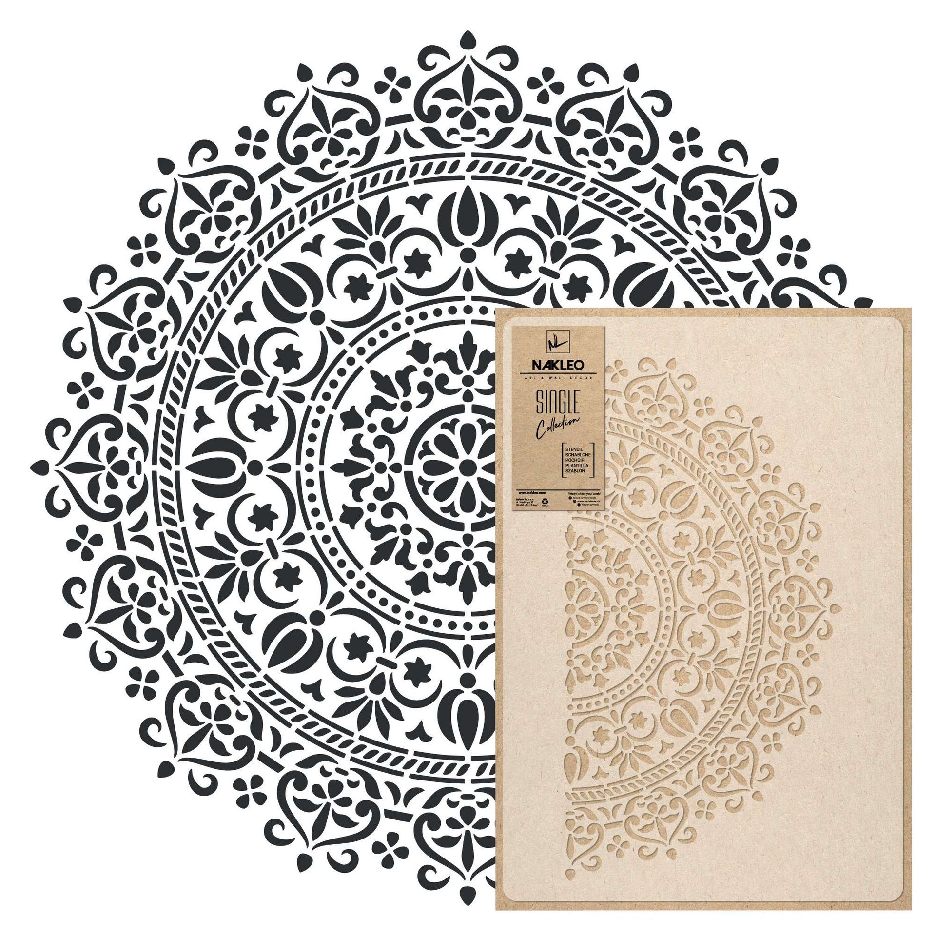 Nakleo szablon malarski wielokrotny // MANDALA #01 - MEDIUM (45x65cm)