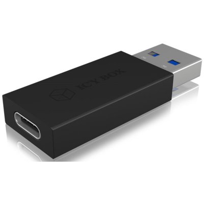 Icy Box IB-cb015 adapter USB Type-C (Female) do Type-A (męski), USB 3.1 (Gen 2, 10 GBIT/S), czarna IB-CB015