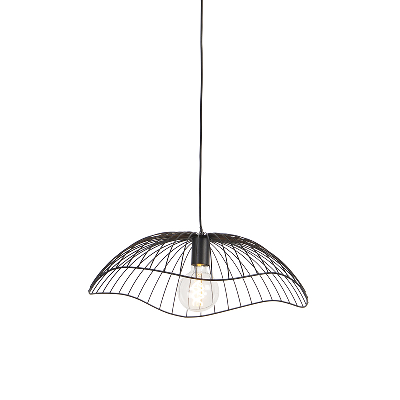 QAZQA Designerska lampa wisząca czarna 50 cm - Pua