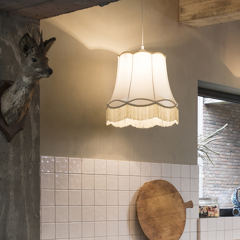 QAZQA Retro lampa wisząca kremowa 45cm - Granny