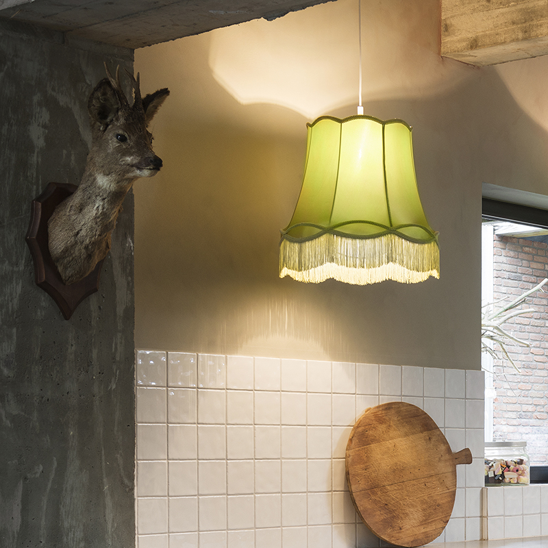 QAZQA Retro lampa wisząca zielona 45cm - Granny