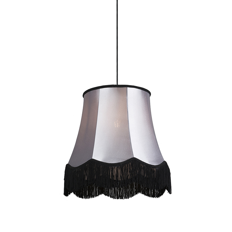 QAZQA Retro lampa wisząca szaro-czarna 45cm - Granny