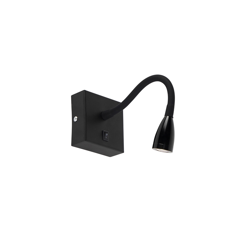 QAZQA Nowoczesna elastyczna lampa ścienna czarna LED - Flex