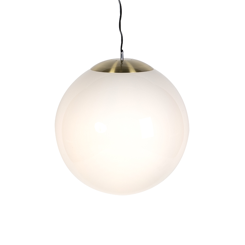 QAZQA Skandynawska lampa wisząca mleczne szkło 50cm - Ball