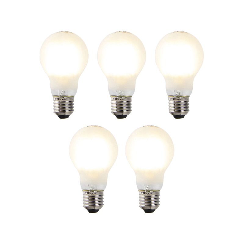LUEDD Zestaw 5 ściemnialnych żarówek LED E27 A60 7W 806 lm 2700 K.