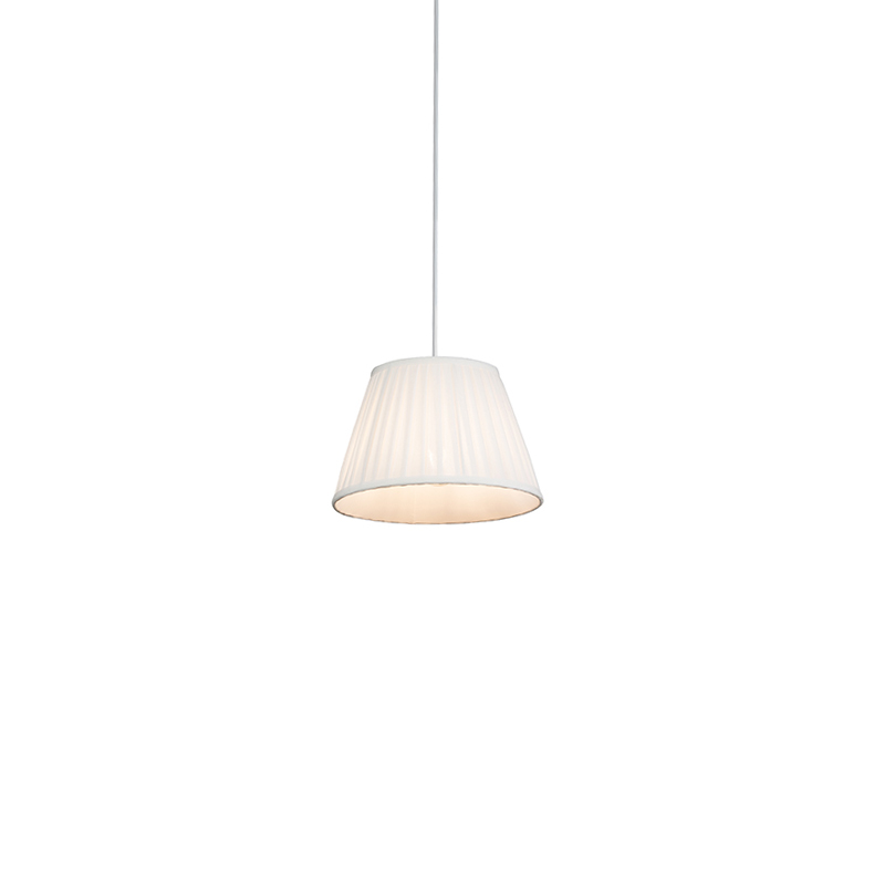 QAZQA Lampa wisząca retro kremowa 25cm - Plisse
