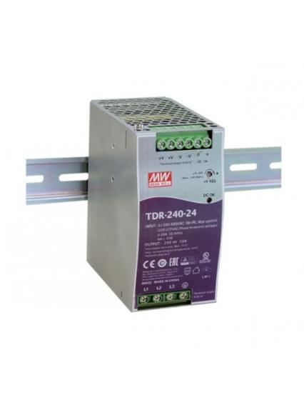 TDR-240-24 Zasilacz na szynę DIN 3-fazowy 240W 24V 10A