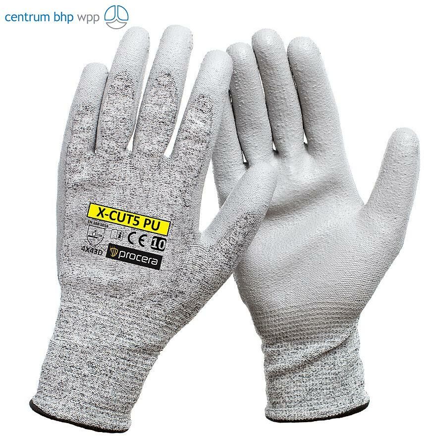 RĘKAWICE ANTYPRZECIĘCIOWE X-CUT5 PU; SZARY
