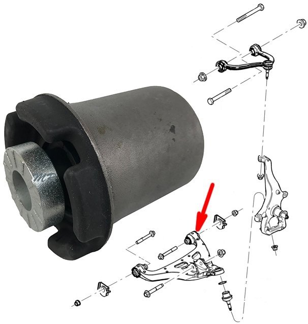 Tuleja przedniego dolnego wahacza tylna Ford F-150 F150 2009-2014