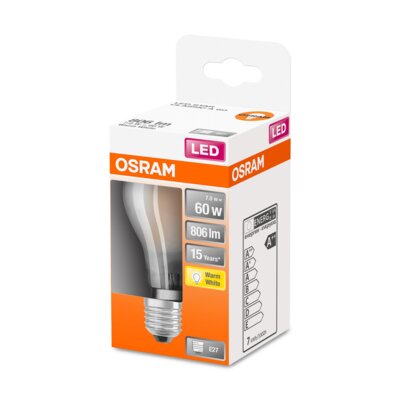 Osram Żarówka LED STAR CL A GL FR 60 NON-DIM 6.5W 840 E27 FS2
