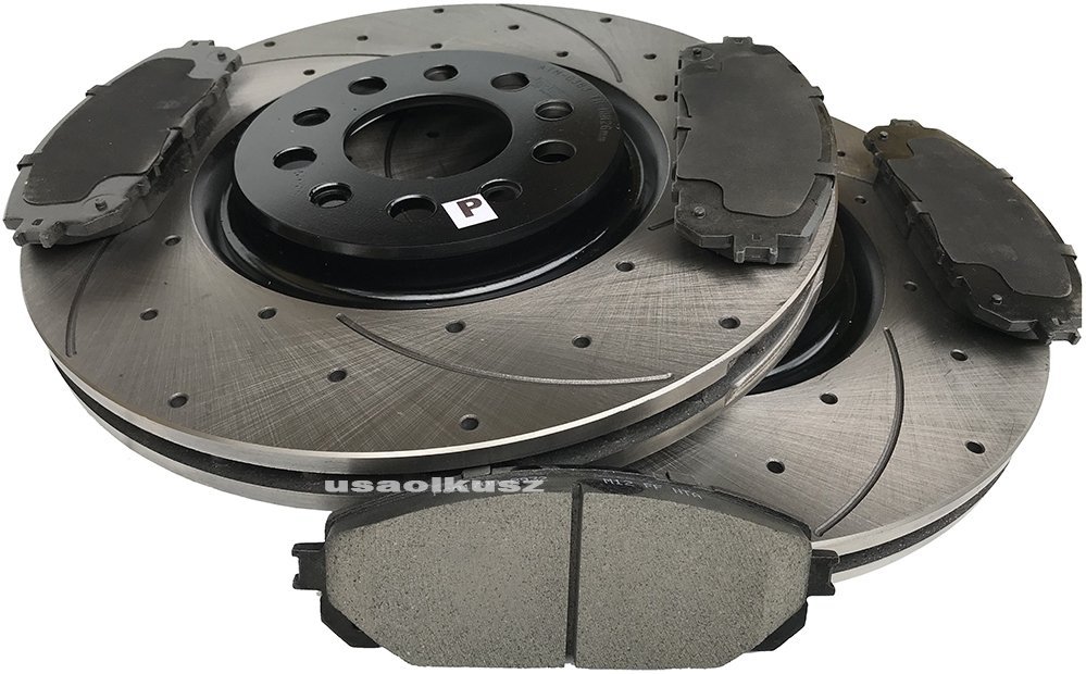 Przednie klocki + WIERCONE nacinane tarcze hamulcowe 330mm Jeep Cherokee KL 2014-