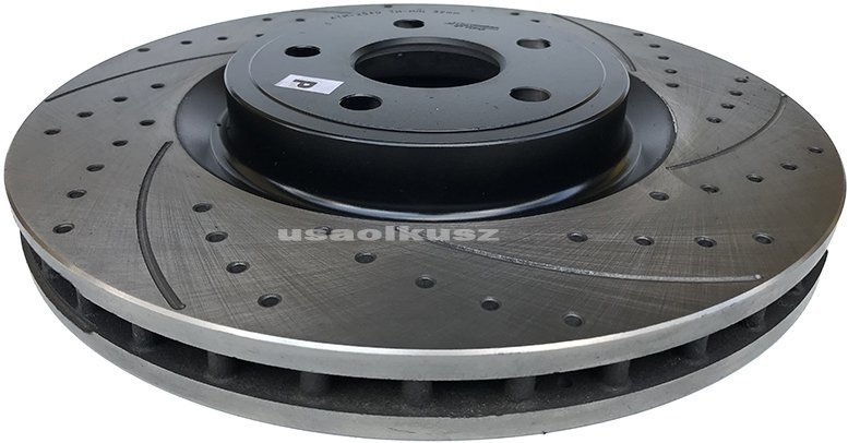 Przednia WIERCONA nacinana tarcza hamulcowa 380mm BLACK Dodge Durango SRT -2020