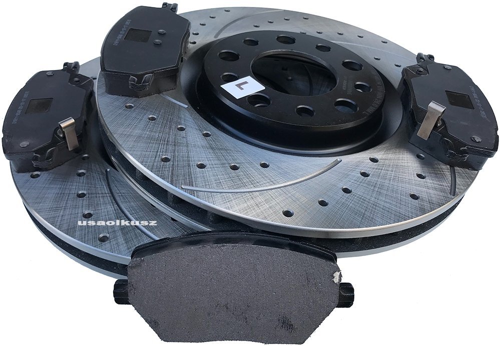 Przednie klocki + WIERCONE tarcze hamulcowe BLACK Jeep Renegade