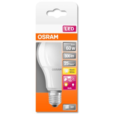Osram żarówka LED E27 9W 827 z czujnikiem światła