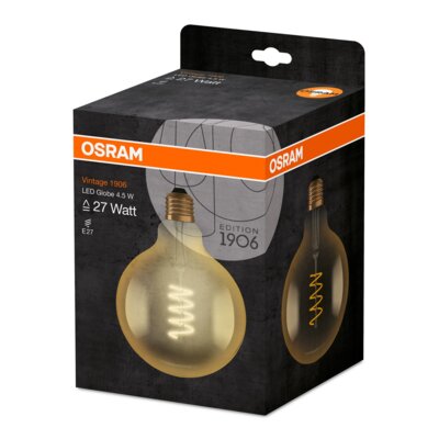 Osram Ledvance Vintage 1906 led cl globe125 fil gold 25 non-dim 5w/820 e27