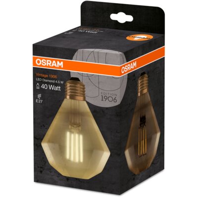 Osram Ledvance Vintage 1906 led cl diamond fil gold 40 non-dim 4,5w/825 e27