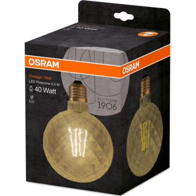 Osram Ledvance Vintage 1906 led cl pinecone fil gold 40 non-dim 4,5w/825 e27