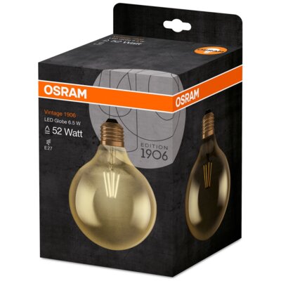 Osram Vintage 1906 led cl globe125 fil gold 55 non-dim 7w/825 e27