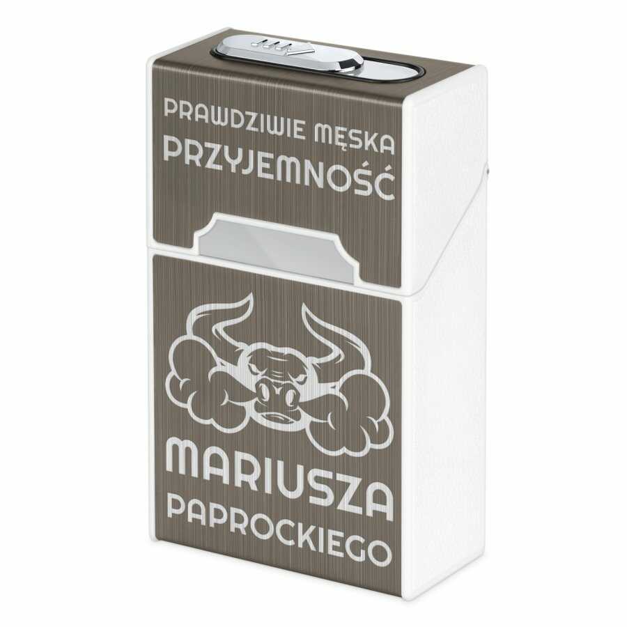 Papierośnica z zapalniczką plazmową USB i grawerem dla niego