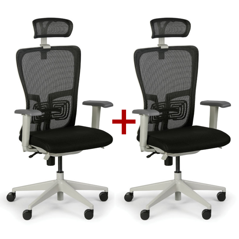 B2B Partner Krzesło biurowe GAM, 1+1 GRATIS, czarne 459106