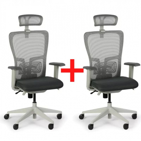 B2B Partner Krzesło biurowe GAM, 1+1 GRATIS, szare 459108