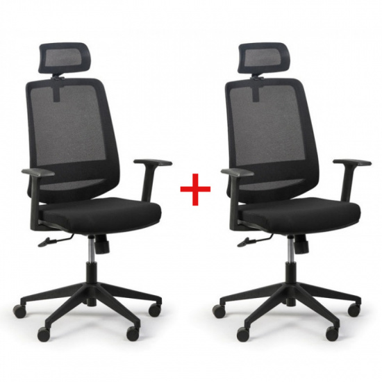 B2B Partner Krzesło biurowe Rich 1 + 1 GRATIS, czarny 407036