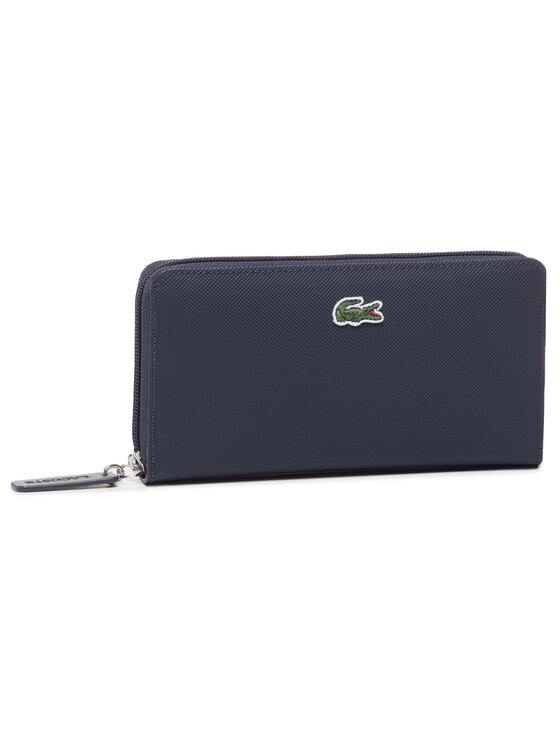 Lacoste Duży Portfel Damski L Zip Wallet NF2900PO Granatowy