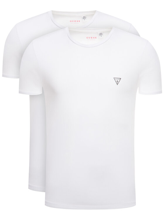 Piżamy męskie - GUESS Komplet 2 t-shirtów Hero U97G02 JR003 Biały Slim Fit - grafika 1