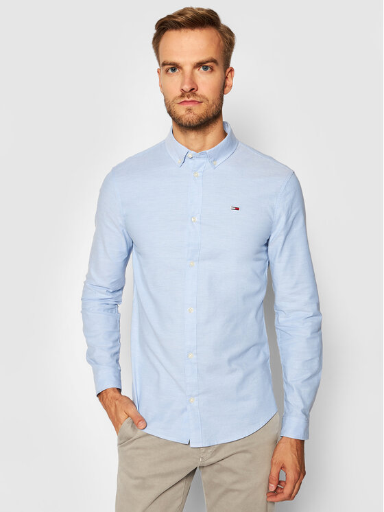 Tommy Jeans Koszula Stretch Oxford DM0DM09594 Niebieski Slim Fit